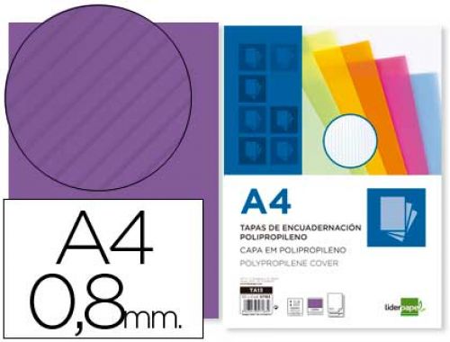 Capa de encadernacao liderpapel polipropileno ondulado din a4 0.8 mm pack de 50 unidades , Liderpapel , 64100 , 8423473571839